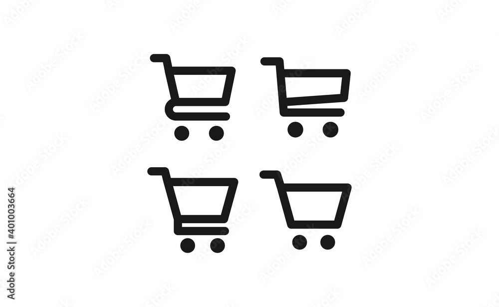 Shopping cart vector icon collection. E-commerce online shop symbol. Shopping cart vector icon collection. E-commerce online shop symbol.