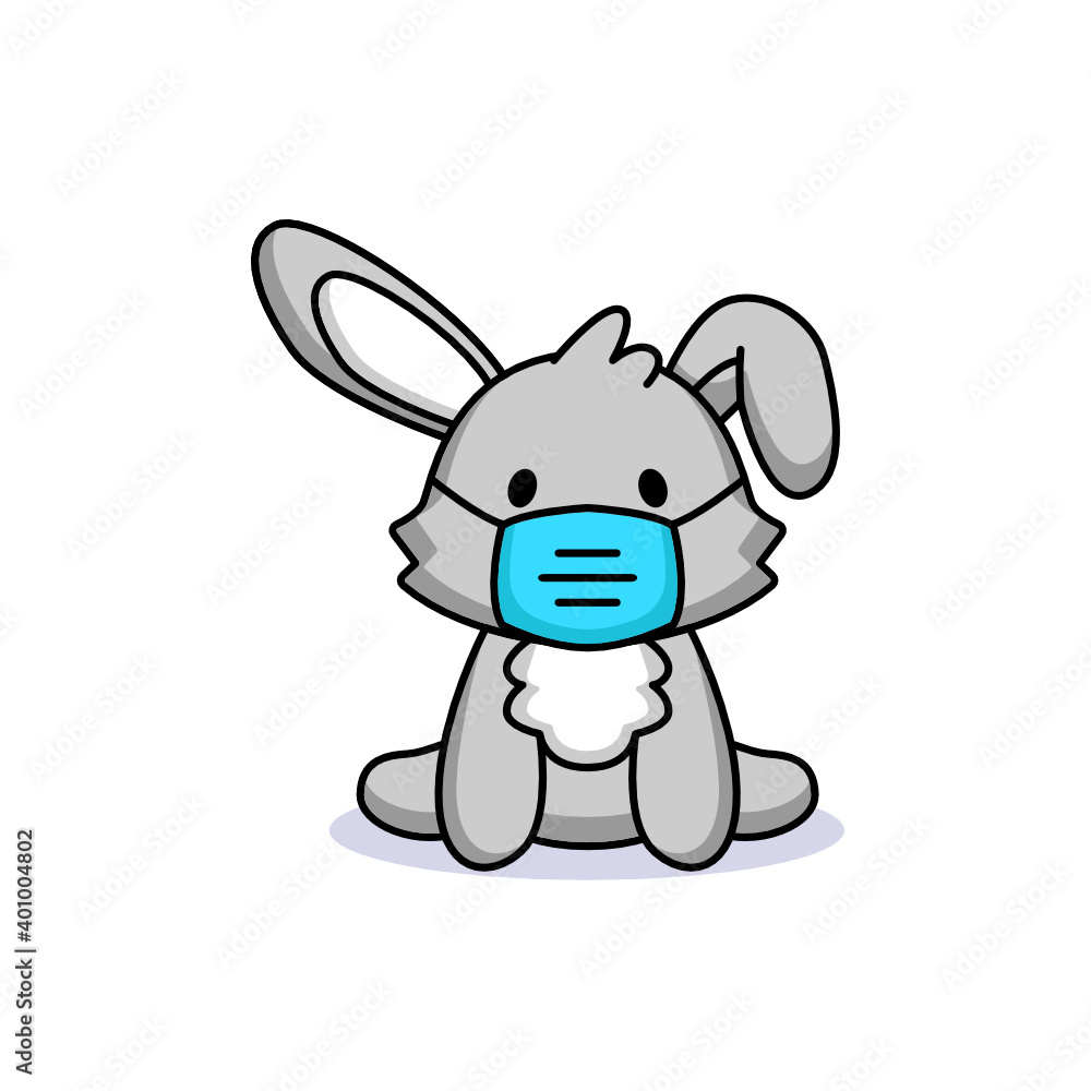 Cute animal wearing medical mask Cute animal wearing medical mask