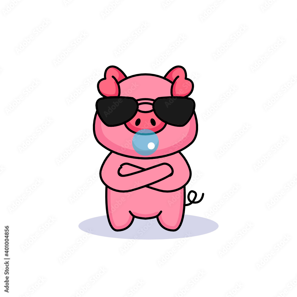 Cute piggy with funky costume Cute piggy with funky costume