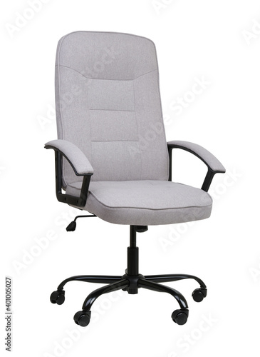 The office chair from grey textile