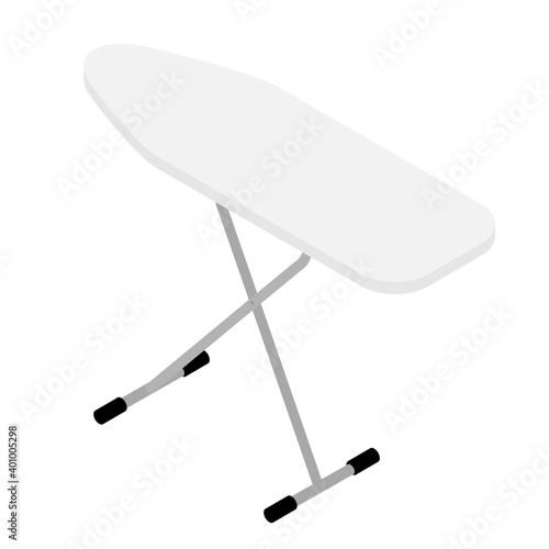 Empty ironing board isolated on white background