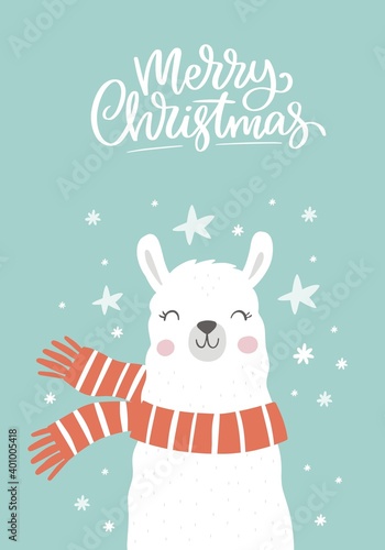  Cute vector alpaca print