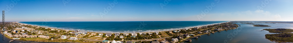 Crescent Beach, FL, USA aerial panorama
