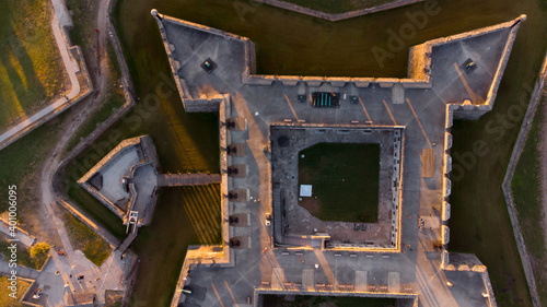 Billede på lærred Aerial overhead photo of a fort St Augustine FL USA