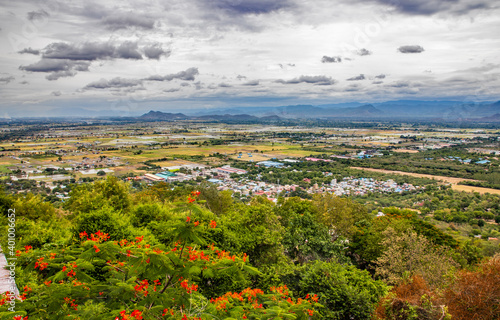 Mandalay Myanmar Burma Southeast Asia view to the landscape and cityscape from Mandalay Hill