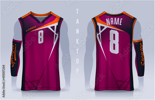 Basketball tank top design template, Sport jersey mockup. uniform front , side and back view.