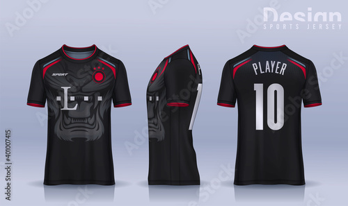 t-shirt sport design template, Soccer jersey mockup for football club. uniform front and back view.