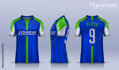 t-shirt sport design template, Soccer jersey mockup for football club. uniform front and back view.