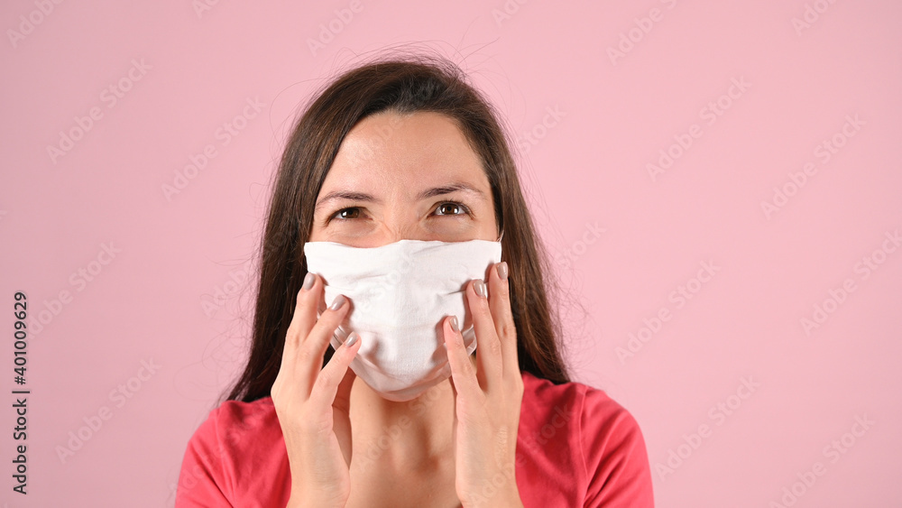The Girl has an irritation from the mask The Girl has an irritation from the mask
