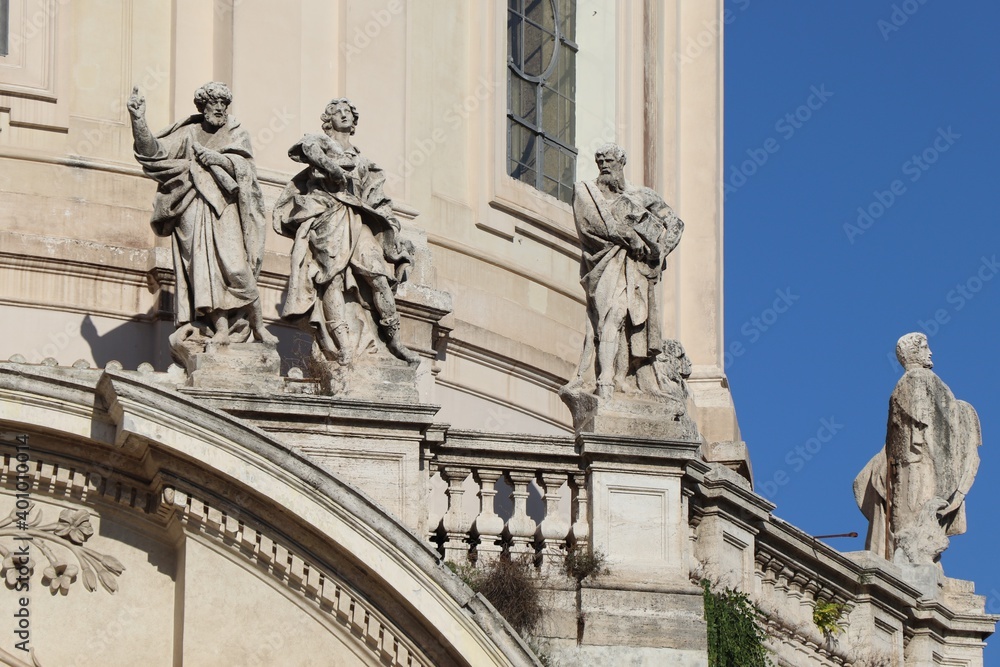 Fototapeta premium Exterior Detail of the Santa Maria di Loreto Church in Rome