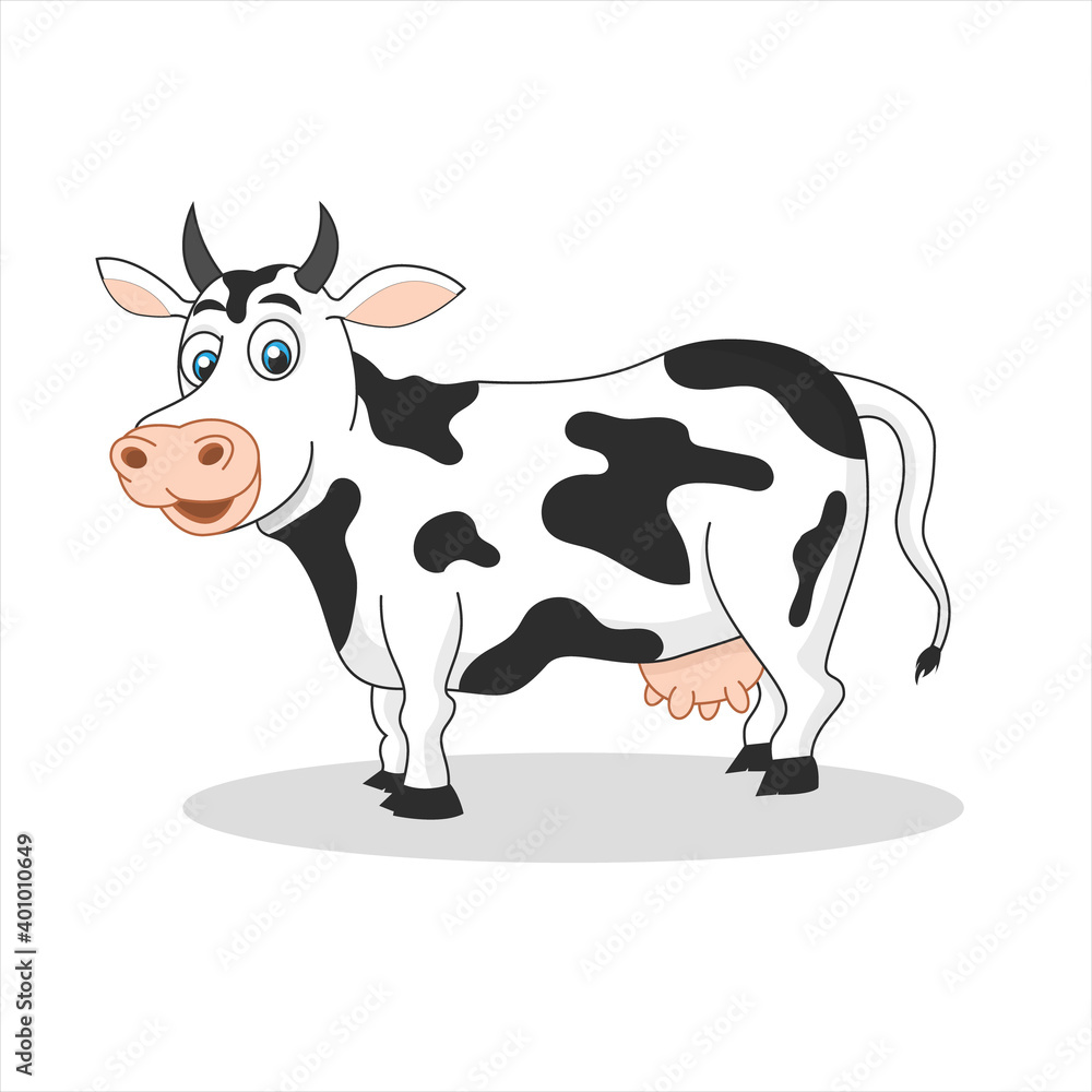 cartoon illustration of a cow with a smiling expression cartoon illustration of a cow with a smiling expression