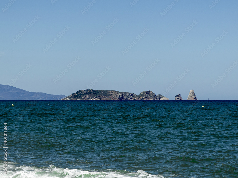 view of the medas islands in the coast of spain