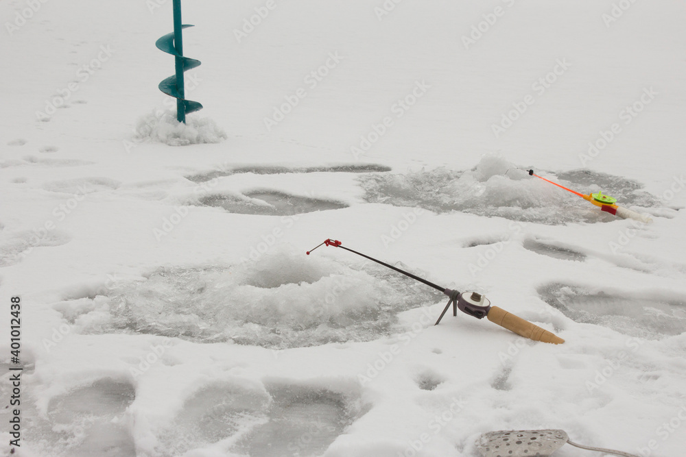 fishing with ice fishing rods in the oles fishing with ice fishing rods in the oles