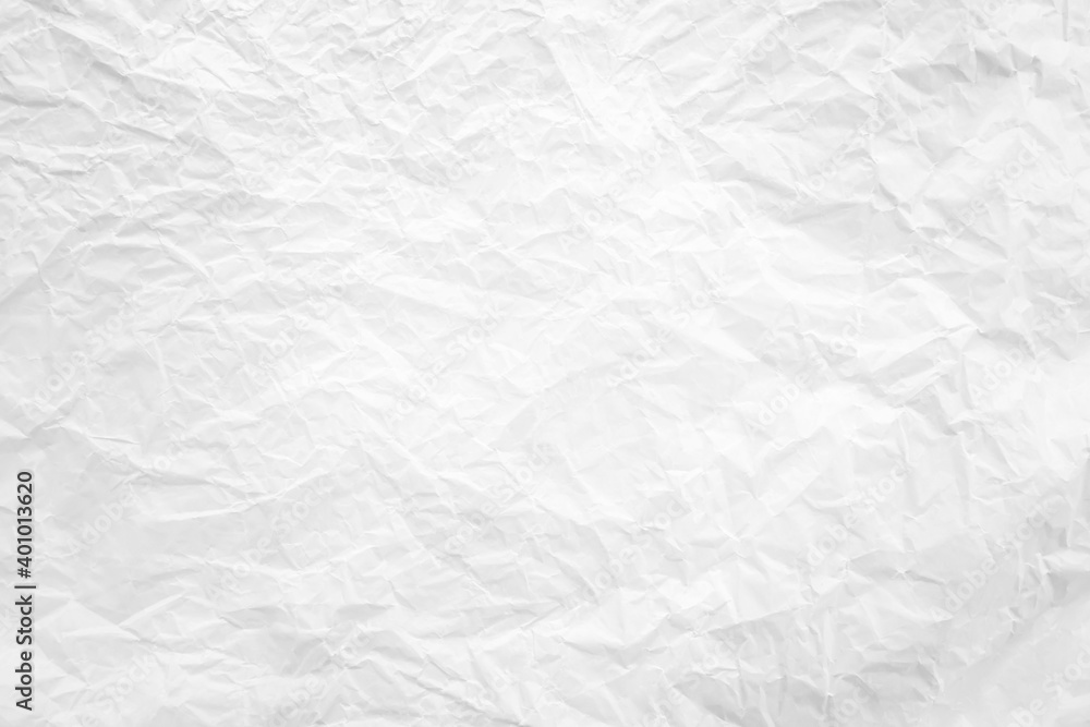 Fototapeta premium White paper sheet texture background with crumpled wrinkled and rough pattern, empty blank paper page material for any design