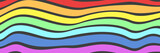 Vector wavy background, illustration of stripes with rainbow colors. Long horizontal banner