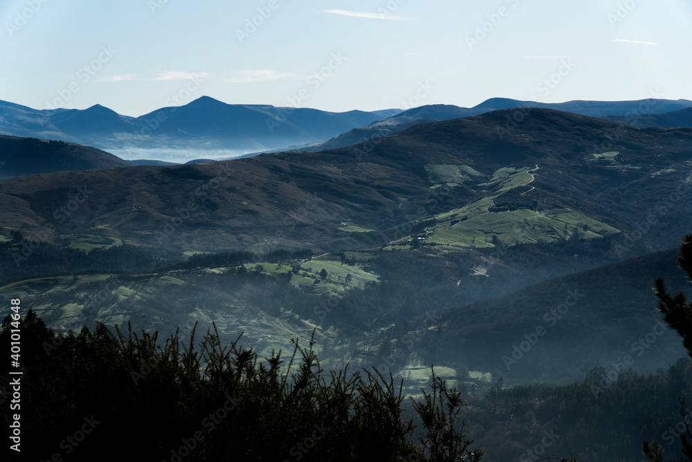Alpine view of the mountains in north Spain