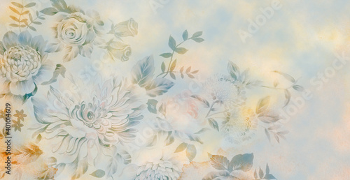 flower on soft pastel color background