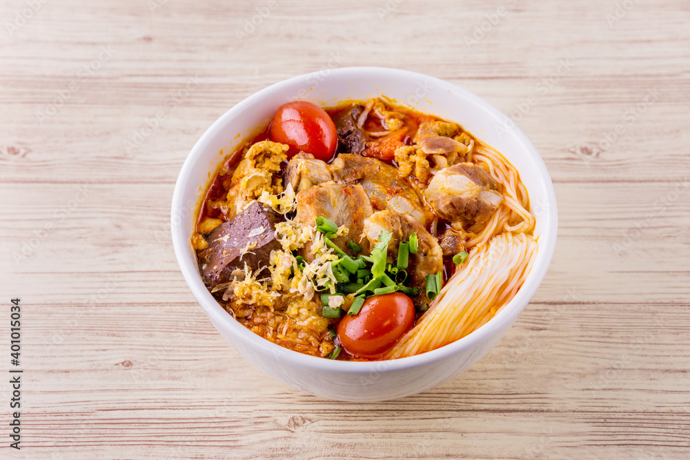 Rice Vermicelli wiith Northern Thai Pork Curry Rice Vermicelli wiith Northern Thai Pork Curry