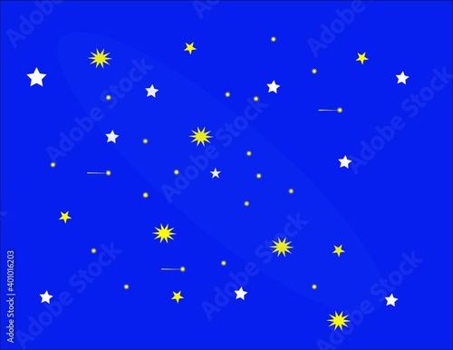 Fototapeta Naklejka Na Ścianę i Meble -  Cielo notturno pieno di stelle con alcune piccole comete per carta regalo natalizio borsa shopper o carta parati