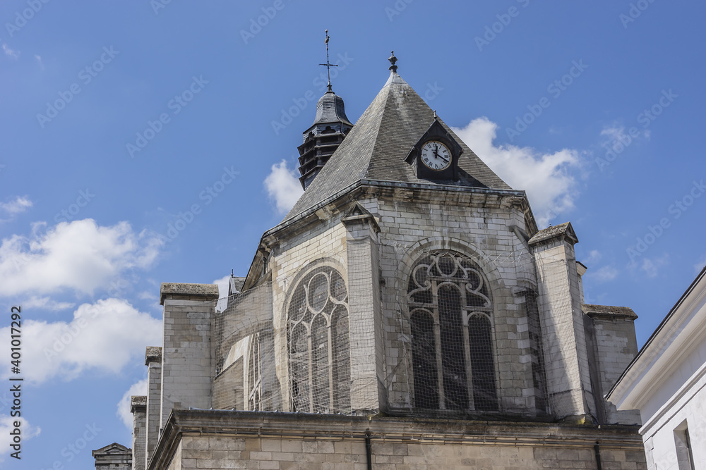 Church of St. Nicholas (Eglise Saint-Nicolas) is one of rare Aube examples of a church erected in 17th century. Troyes, Aube Champagne-Ardenne, France.