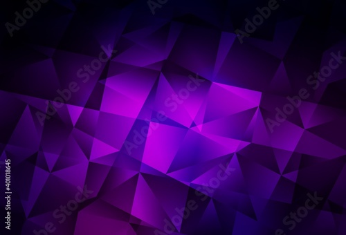 Dark Purple vector polygonal pattern.