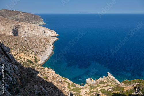 Canvas Print View of the cliffs of the island Folegandros, Greece.