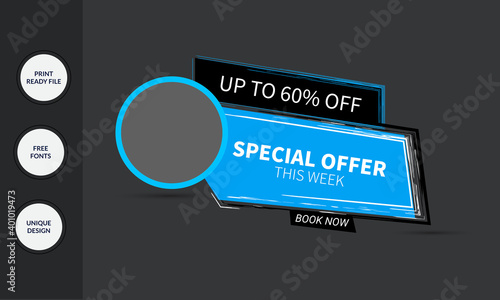 Special Offer Modern Sale Banner Template
with This Weekend  Discount Offer Vector illustration.