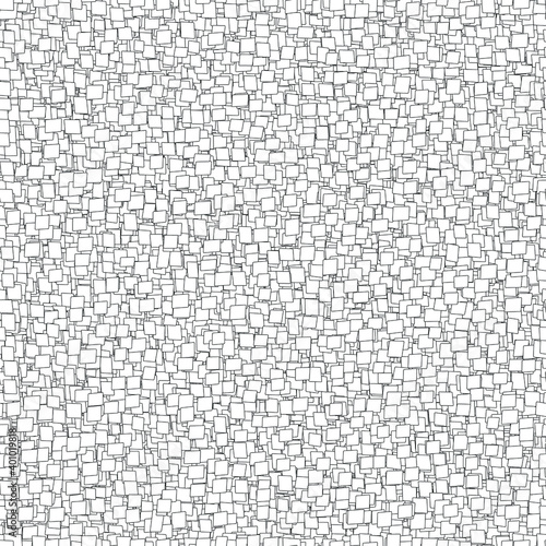 White confetti pattern. Сhaotic mosaic texture. Square pattern with white geometric design. Rectangular white background. Seamless pattern. Follow other mosaic patterns in my collections. 