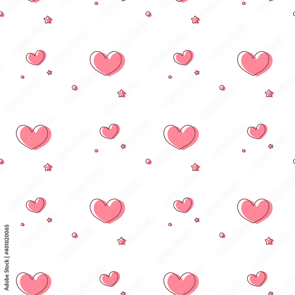 Cute and romantic pink heart pattern