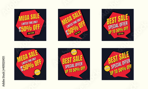 Abstract  sale banner  instagram post collection.