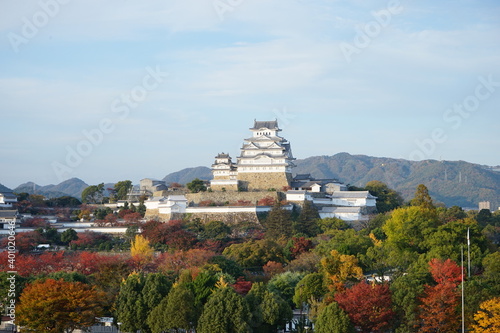 Himeji Castle (Himejijo) in Autumn, Hyogo prefecture, Japan - 姫路城 秋の風景 兵庫県 姫路市 日本	 photo