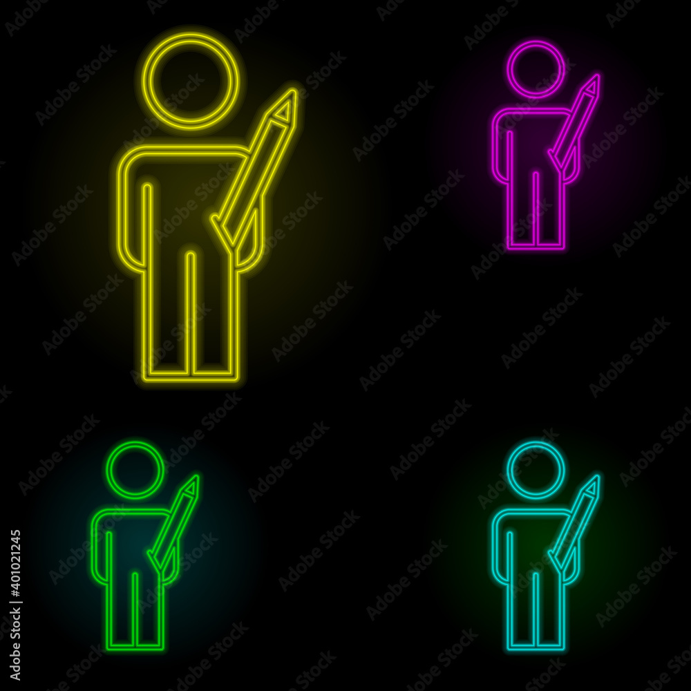 design neon color set icon. Simple thin line, outline vector of business organisation icons for ui and ux, website or mobile application design neon color set icon. Simple thin line, outline vector of business organisation icons for ui and ux, website or mobile application