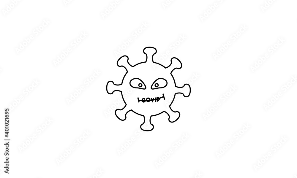 Coronavirus Covid-19 Vector illustration. Coronavirus outbreak vector concept .  Covid-19 cell icon.
