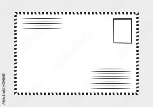 Postal de envío en fondo blanco.