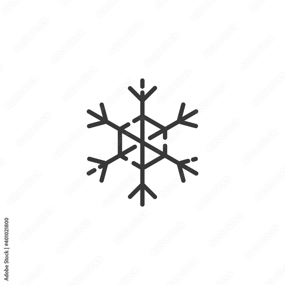 Snowflake thin line icon. Isolated weather vector illustration Snowflake thin line icon. Isolated weather vector illustration
