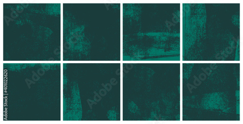 Green Rolled Ink Textures. Set of 8 high quality vector textures taken from high resolution scans