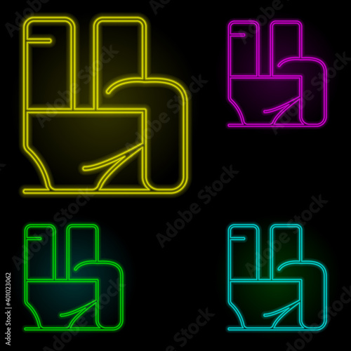 wc, disease, medical neon color set icon. Simple thin line, outline vector of disease icons for ui and ux, website or mobile application