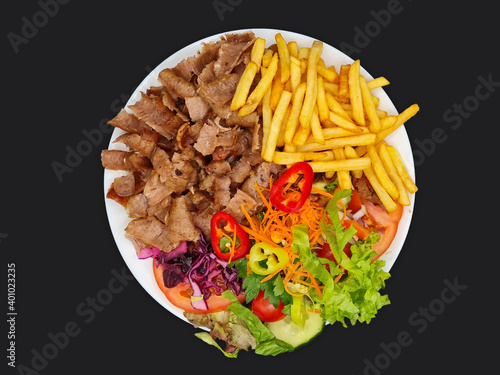 Valokuva Salad Doner Plate - Döner Teller mit Salat - piatto con kebap Kebab Riso Reis