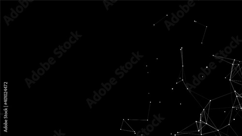 Abstract motion blur. Plexus background. Animation of a growing network. Abstract communications, technology, computer networks, the internet, social media, etc.	
