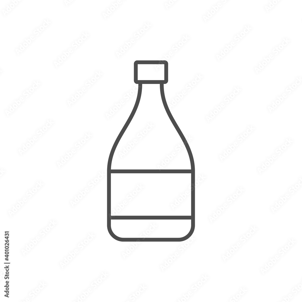 Glass bottle line outline icon Glass bottle line outline icon