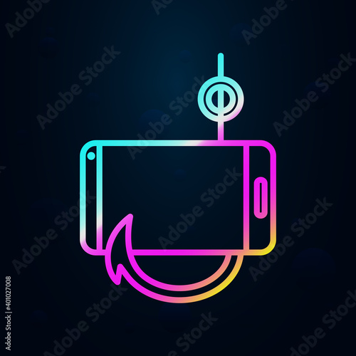 Smartphone, hook, fraudulent nolan icon. Simple thin line, outline vector of social addict icons for ui and ux, website or mobile application