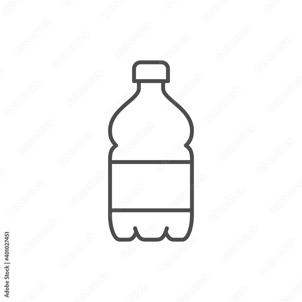 Plastic bottle line outline icon Plastic bottle line outline icon