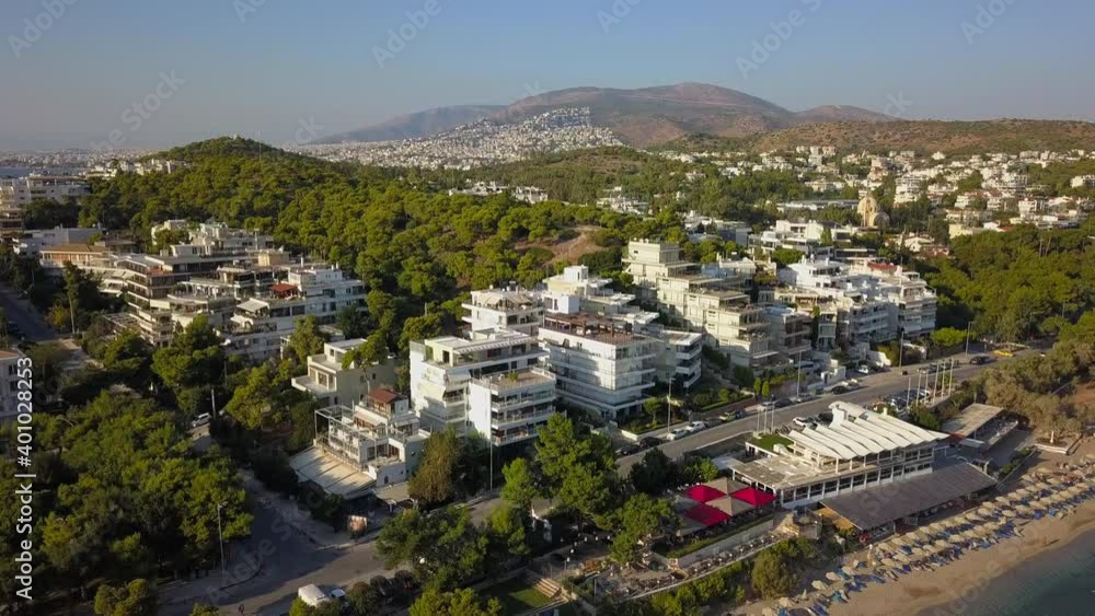 Flying a drone over a beatch at Athens Greece Flying a drone over a beatch at Athens Greece