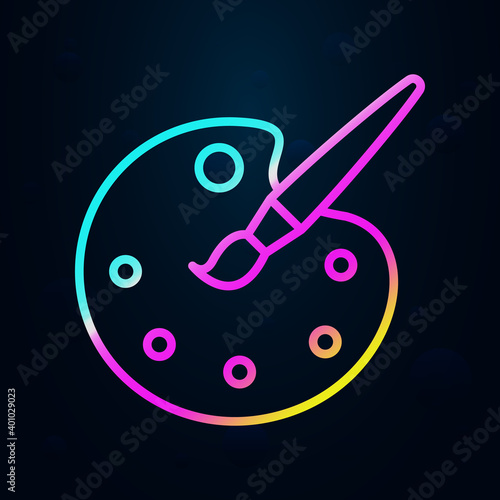 Water color palette outline nolan icon. Simple thin line, outline vector of education icons for ui and ux, website or mobile application