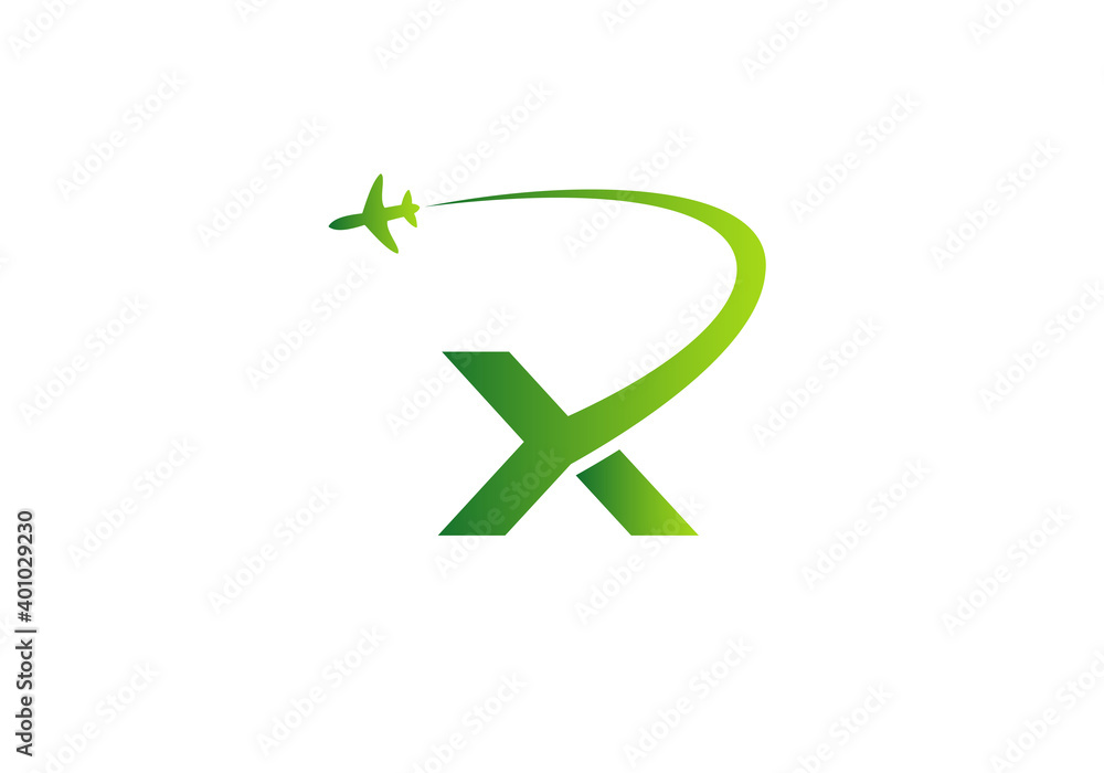 X letter Concept air plane and travel logo. Air Travel Logo Design with ...
