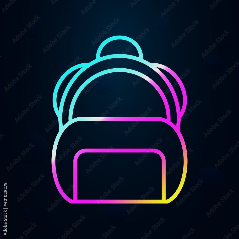 School bag outline nolan icon. Simple thin line, outline vector of education icons for ui and ux, website or mobile application School bag outline nolan icon. Simple thin line, outline vector of education icons for ui and ux, website or mobile application