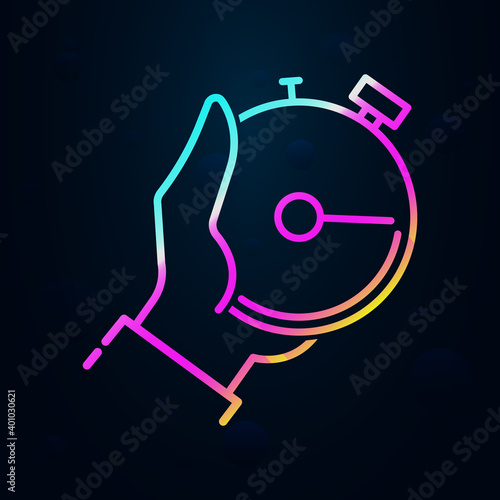 Stop watch in hands nolan icon. Simple thin line, outline vector of speed icons for ui and ux, website or mobile application
