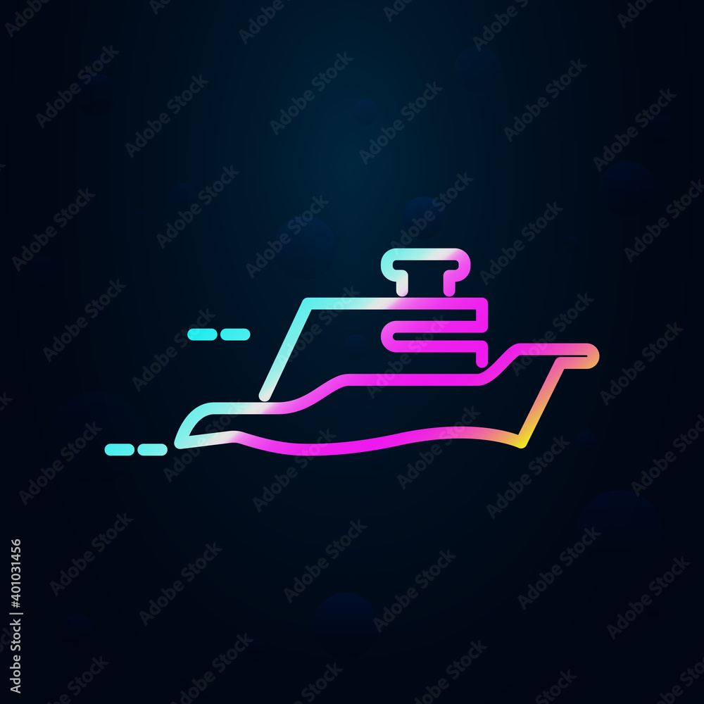 Floating yacht nolan icon. Simple thin line, outline vector of speed icons for ui and ux, website or mobile application Floating yacht nolan icon. Simple thin line, outline vector of speed icons for ui and ux, website or mobile application