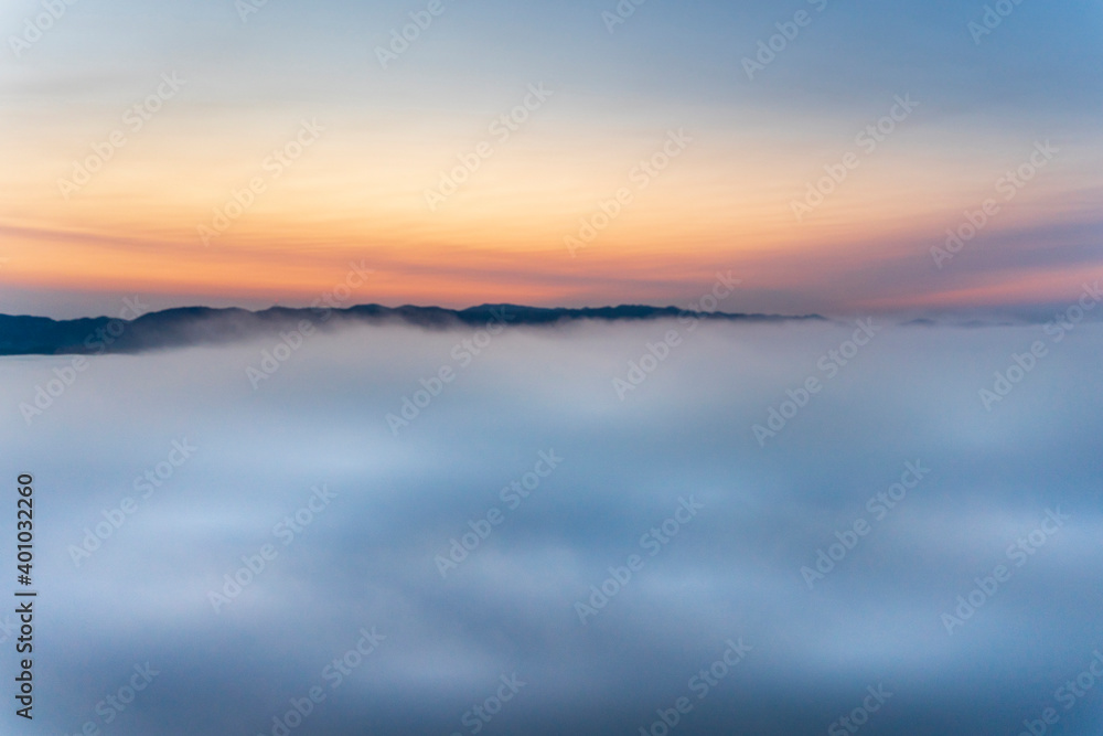 View of Sea of Clouds, sunset, sunrise
