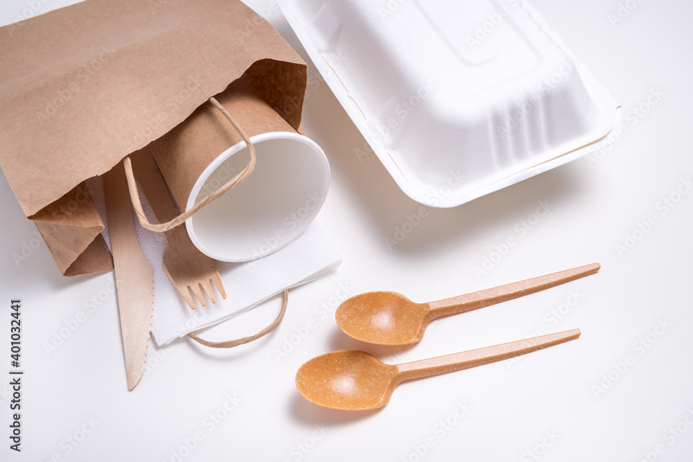 Set of disposable table ware, eco friendly Set of disposable table ware, eco friendly